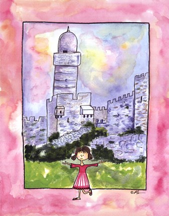 Framed Girl in Israel Print