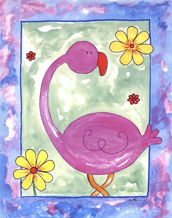 Framed Pink Flamingo Print