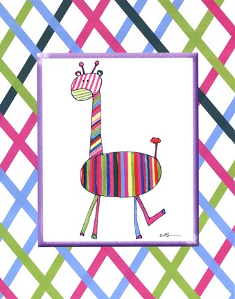 Framed Groovy Giraffe Print