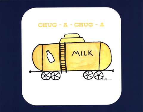 Framed Train Set - Milk Print