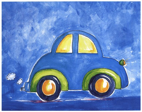 Framed Beep Beep Blue Print