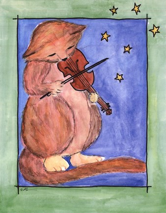Framed Cat and the Fiddle Print