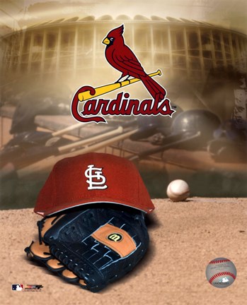 Framed Cardinals -  Logo / Cap Print