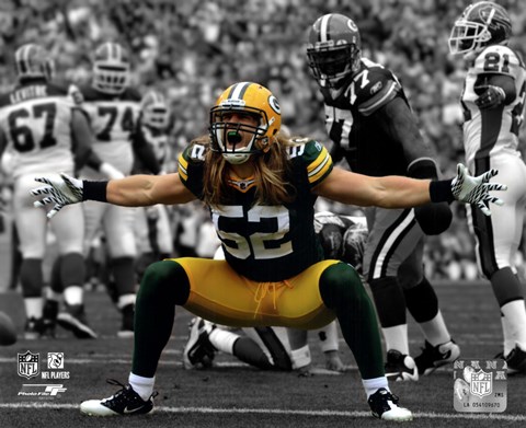Framed Clay Matthews 2010 Spotlight Action Print