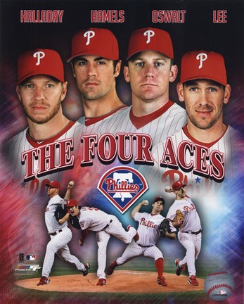 Framed Philadelphia Phillies Four Aces Portrait Plus Print