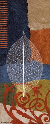 Framed Blue Leaf I Print