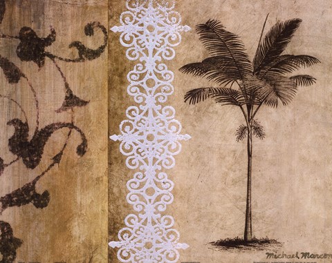 Framed Decorative Palm I (detail) Print