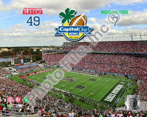 Framed Alabama Crimson Tide Capitol One Bowl Champions with Overlay Print