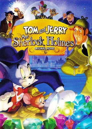 Framed Tom and Jerry Meet Sherlock Holmes Print