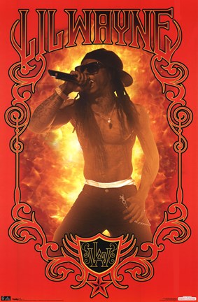Framed Lil Wayne - Fire Print