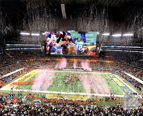 Framed Green Bay Packers Celebrate Super Bowl XLV at Cowboys Stadium Print