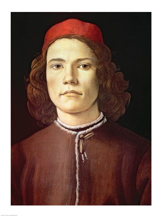 Framed Portrait of a Young Man, c.1480-85 Print