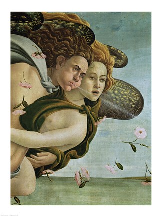 Framed Zephyr and Chloris, detail from The Birth of Venus, c.1485 Print