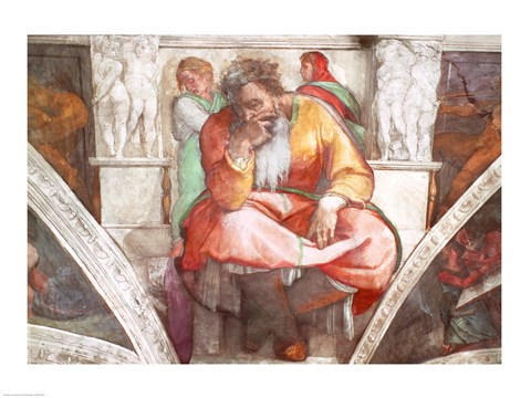 Framed Sistine Chapel Ceiling: The Prophet Jeremiah Print