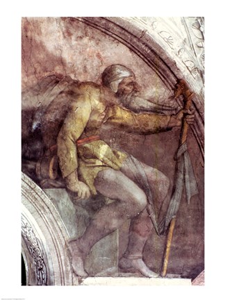 Framed Sistine Chapel Ceiling: One of the Ancestors of God Print