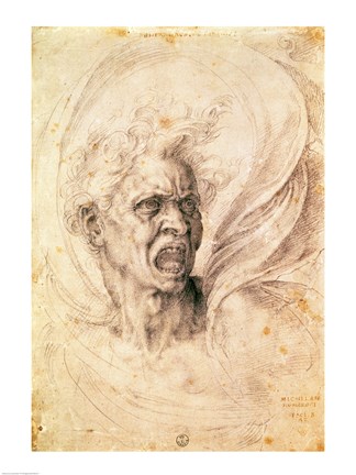 Framed Study of a man shouting Print