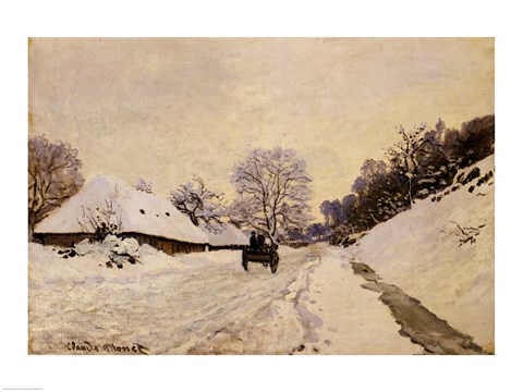 Framed Cart, or Road under Snow at Honfleur, 1867 Print