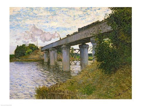 Framed Railway Bridge at Argenteuil, c.1873-4 Print