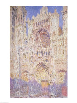 Framed Rouen Cathedral at Sunset, 1894 Print