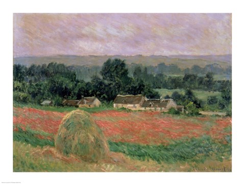 Framed Haystack at Giverny, 1886 Print