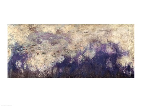 Framed Waterlilies - The Clouds (central section) 1915-26 Print