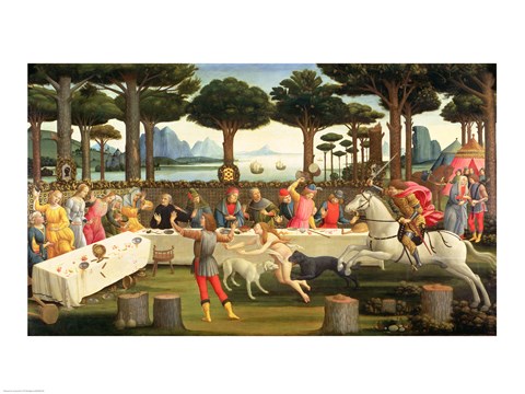 Framed Story of Nastagio degli Onesti: Nastagio Arranges a Feast at which the Ghosts Reappear, 1483-87 Print