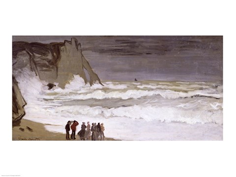 Framed Rough Sea at Etretat, 1868-69 Print