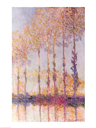 Framed Poplars on the Banks of the Epte, 1891 Print