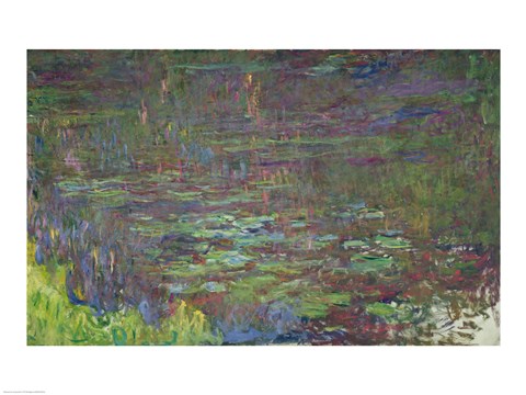 Framed Waterlilies at Sunset, detail from the right hand side, 1915-26 Print