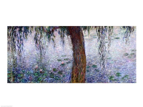 Framed Waterlilies: Morning with Weeping Willows, detail of the right section, 1915-26 Print