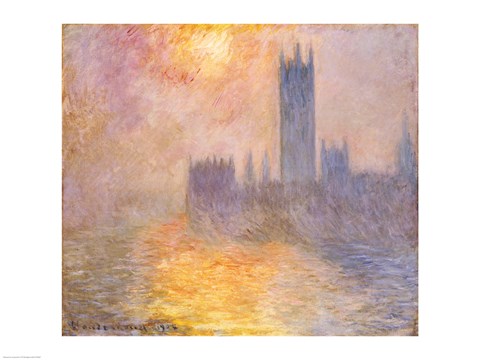Framed Houses of Parliament, Sunset, 1904 Print
