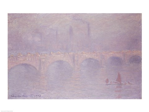 Framed Waterloo Bridge, Hazy Sunshine Print
