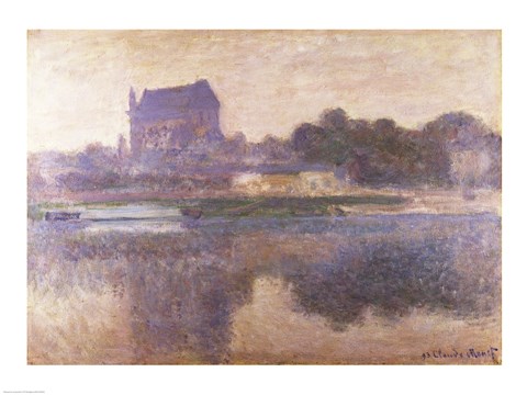 Framed Vernon Church in Fog, 1893 Print
