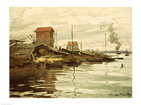 Framed Seine at Petit-Gennevilliers, 1872 Print