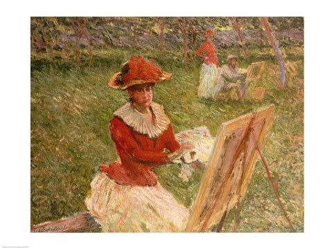 Framed Blanche Hoschede Painting, 1892 Print