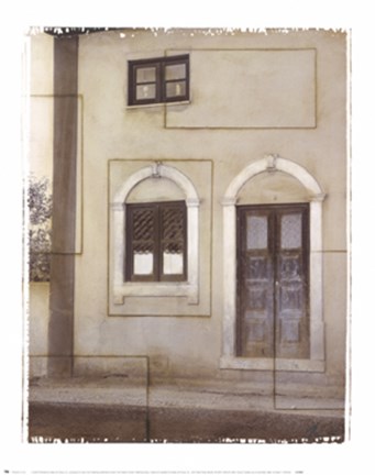 Framed Italian Courtyard 1 Print