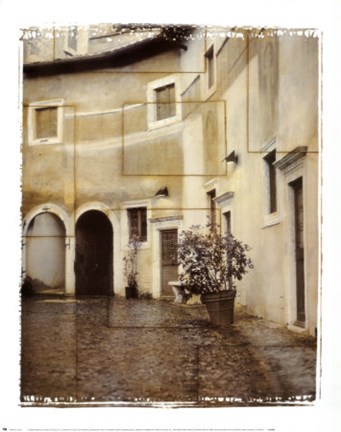 Framed Italian Courtyard 2 Print