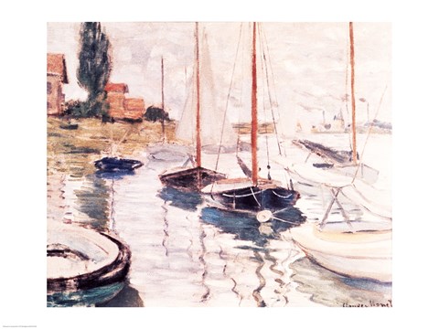 Framed Sailboats on the Seine Print