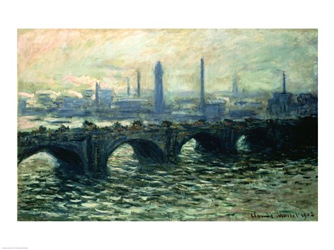 Framed Waterloo Bridge, 1902 Print