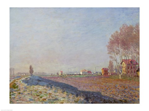 Framed Plain of Colombes, White Frost, 1873 Print