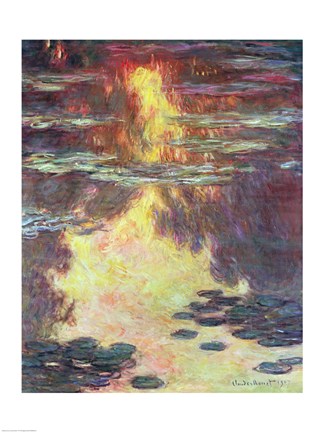 Framed Waterlilies, 1907 Print