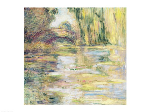 Framed Waterlily Pond: The Bridge Print