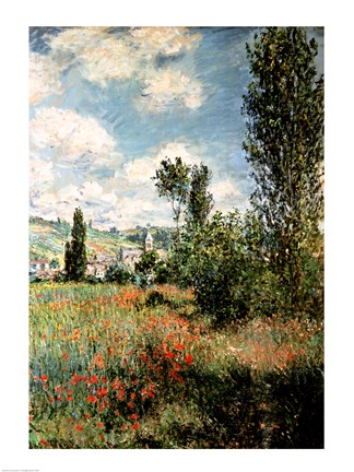 Framed Path through the Poppies, Ile Saint-Martin, Vetheuil, 1880 Print