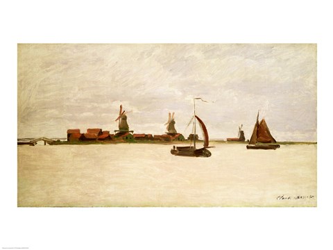 Framed Outer Harbour at Zaandam, 1871 Print