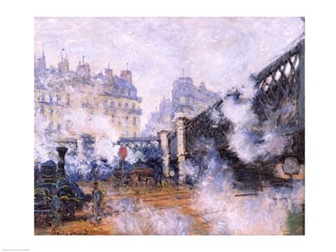 Framed Pont de l&#39;Europe, Gare Saint-Lazare, 1877 Print
