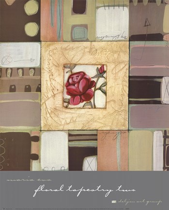 Framed Floral Tapestry II Print