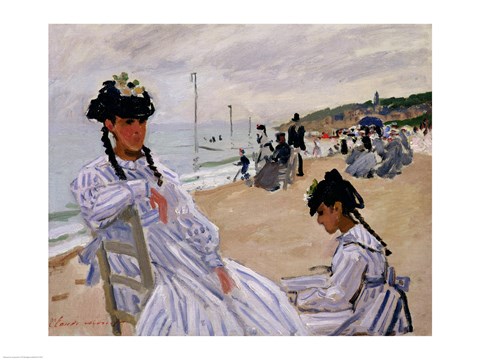 Framed On the Beach at Trouville Print