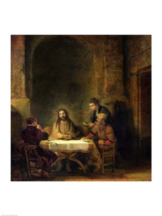 Framed Supper at Emmaus, 1648 Print