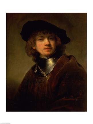 Framed &#39;Tronie&#39; of a Young Man with Gorget and Beret, c.1639 Print