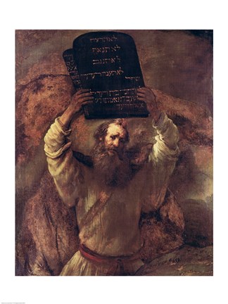 Framed Moses Smashing the Tablets of the Law, 1659 Print